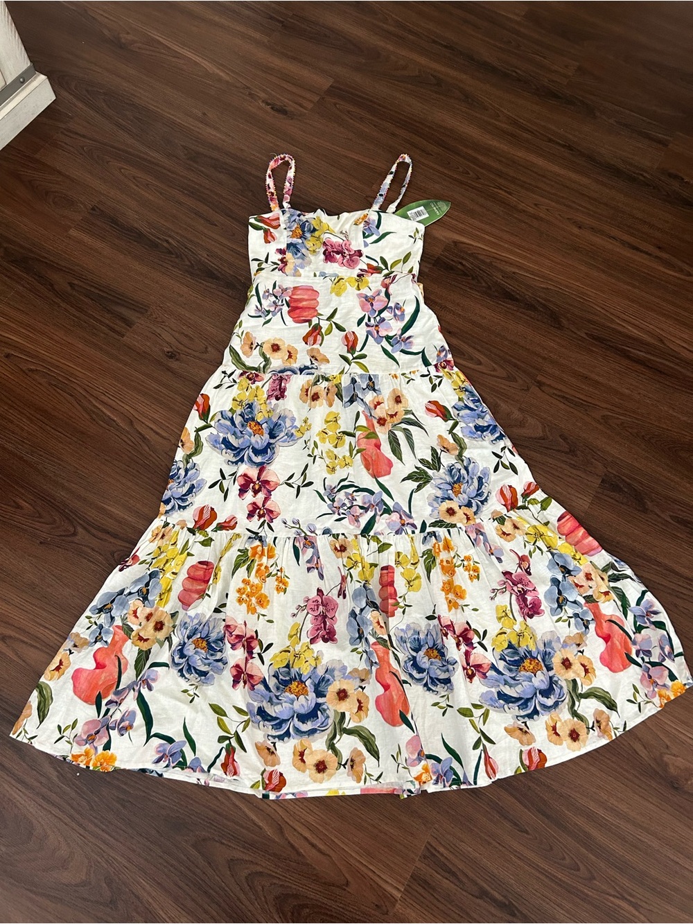 FARM Rio White Maxi Dress with Multi-Colored Floral Print